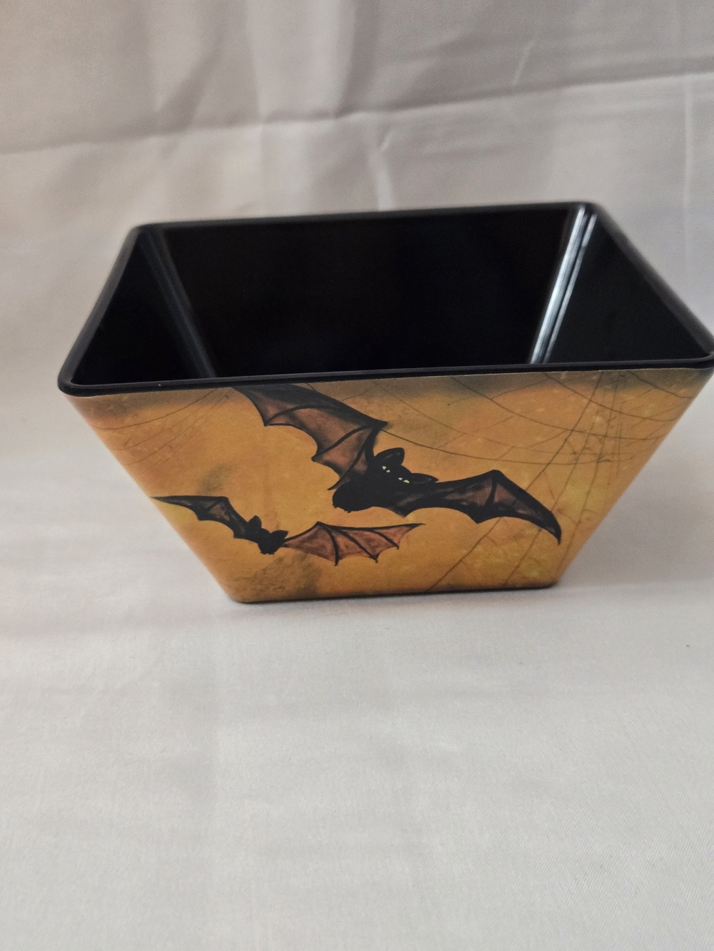 Certified International Tracy Flickinger Halloween Bat Square Serving Bowl 7"
